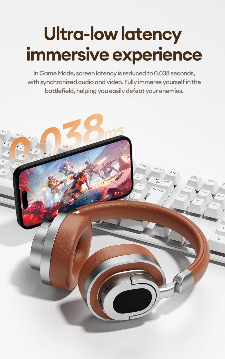Lenovo LE602 Bluetooth 6.0 Over-Ear Headphones – HiFi Stereo ANC Wireless & Wired Gaming Headset with ENC HD Mic