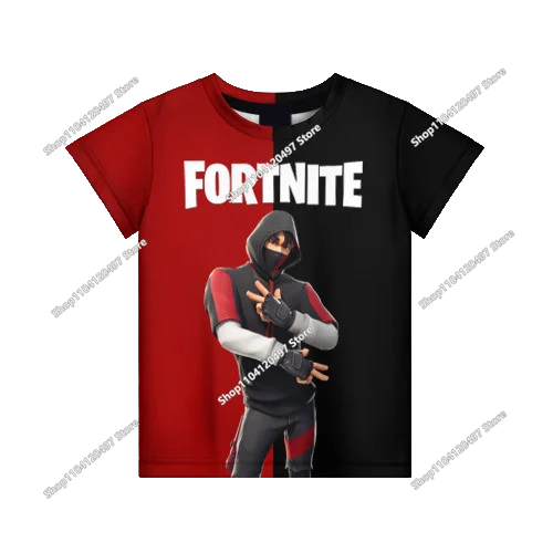 Лятна модна детска тениска с Fortnite талисман и 3D принт, ежедневна T-shirt за момчета и момичета, унисекс детско облекло, горнище
