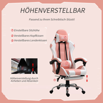 Gaming chair, ergonomic office chair with headrest, massage lumbar cushion, swivel foot gaming chair, computer chair