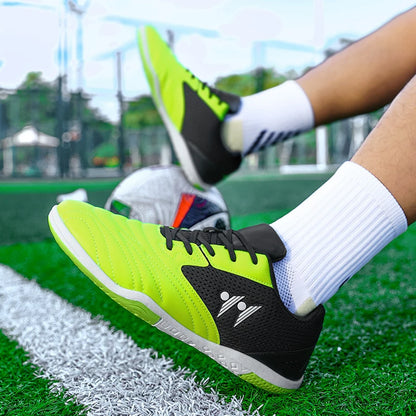 Nouvelles Chaussures de Football Montantes pour Hommes de Haute Qualité – Crampons Antidérapants pour Gazon et Futsal, Idéales pour Matchs en Salle et Sports de Plein Air – Meilleures Ventes