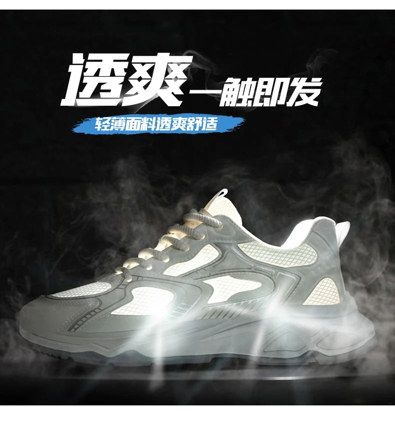 Men's speed casual sneakers spring summer soft-sole anti-slip breathable outdoor running shoes fashion Youth Joker sports shoes