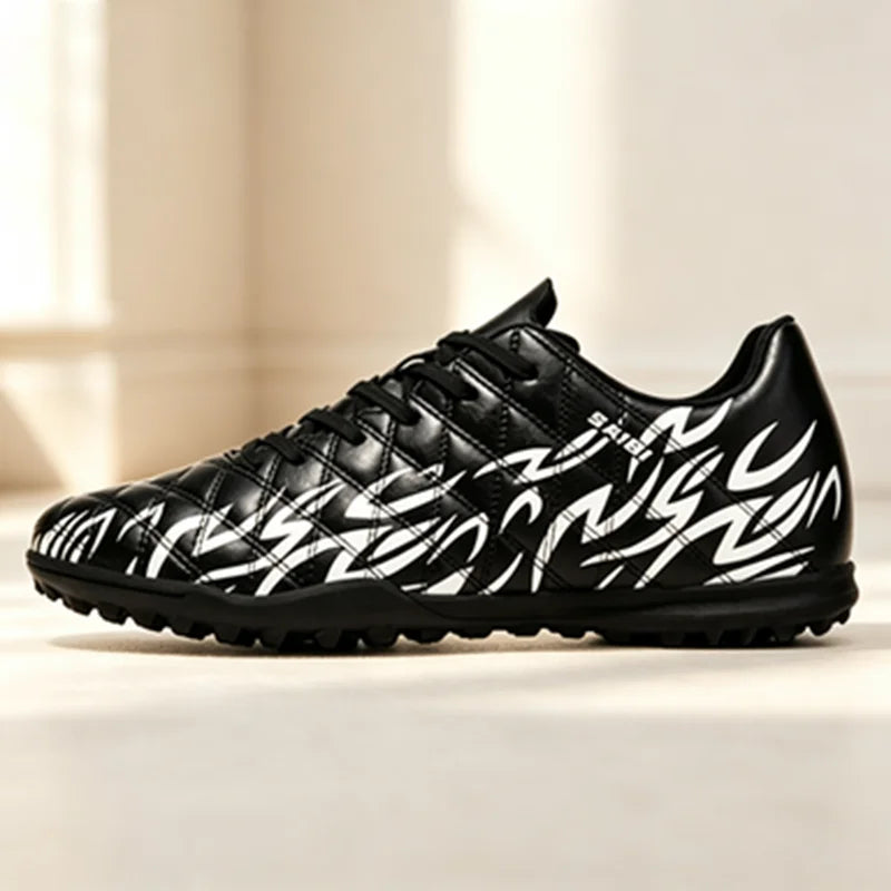 Chaussures de football TF multi-terrain adaptables, en tissu PU respirant et doux pour la peau, semelle en caoutchouc antidérapante, stabilité optimale pour l'entraînement quotidien