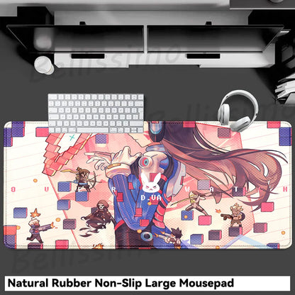Accessori gaming O-Overwatch D-D.va Tappetino mouse grande Tappetino per tastiera e mouse PC Scrivania XXL Tappetini estesi Gamer Mausepad