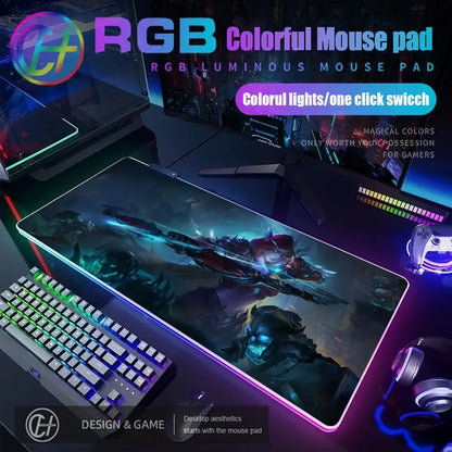 World of Warcraft Sylvanas Mouse Pad RGB Gaming Mouse Pad Desk Mat HD Gamer Large LED Light XXL MousePads PC Computer Carpet