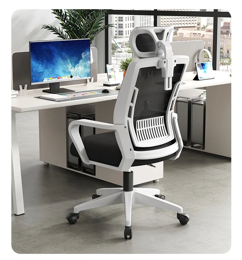 Ergonomiczny fotel do home office – oparcie: podnoszone, obrotowe, podparcie lędźwi, zagłówek, fotel gamingowy