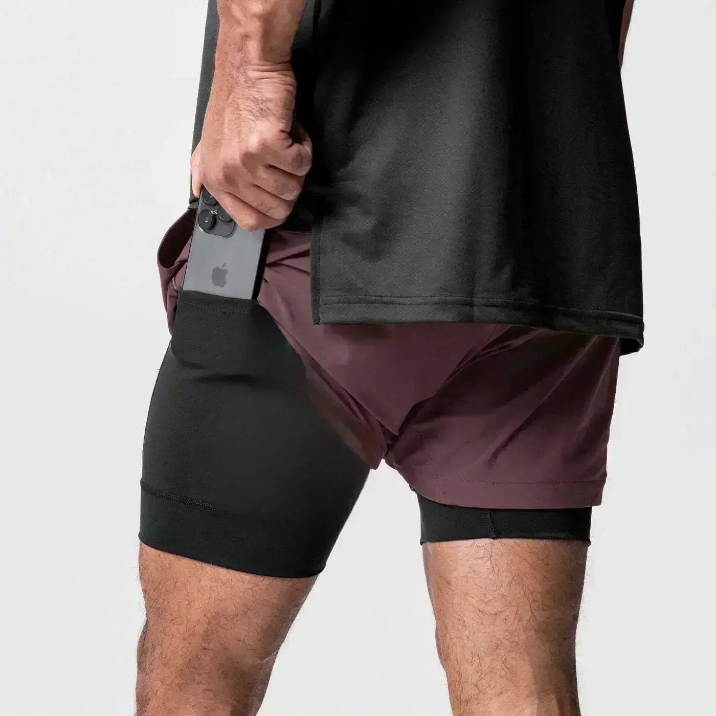 Dragon Ball Men's Shorts Double Layer 2-in-1 Pants Broly Japanese Anime Summer and Autumn Fake Two-piece Fitness Gym Sweatpants
