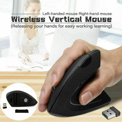 Ratón inalámbrico 2.4G vertical gaming ergonómico 1600DPI para PC, portátil y oficina, mini ratón gaming
