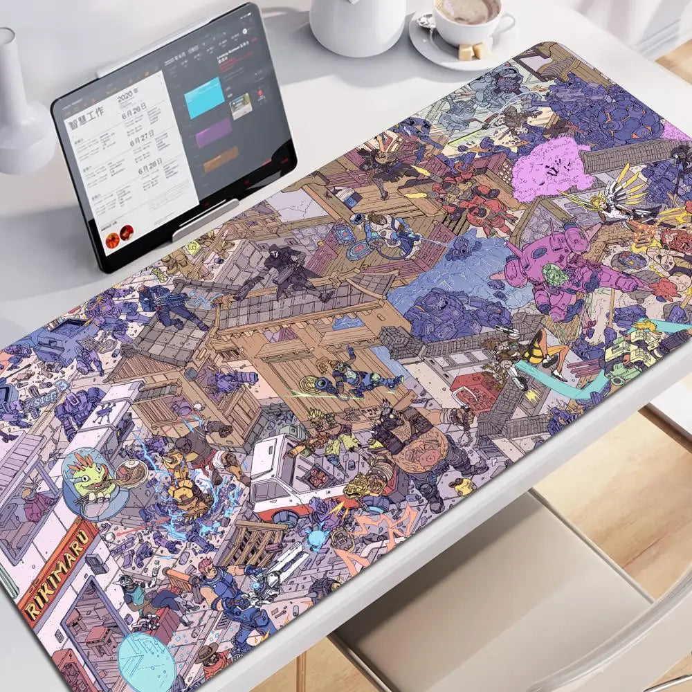Duża podkładka pod mysz Anime Gaming Girl Overwatch 900x400, gumowa, miękka mata na biurko do laptopa i biura, pod klawiaturę komputerową, nadruk HD, XXL