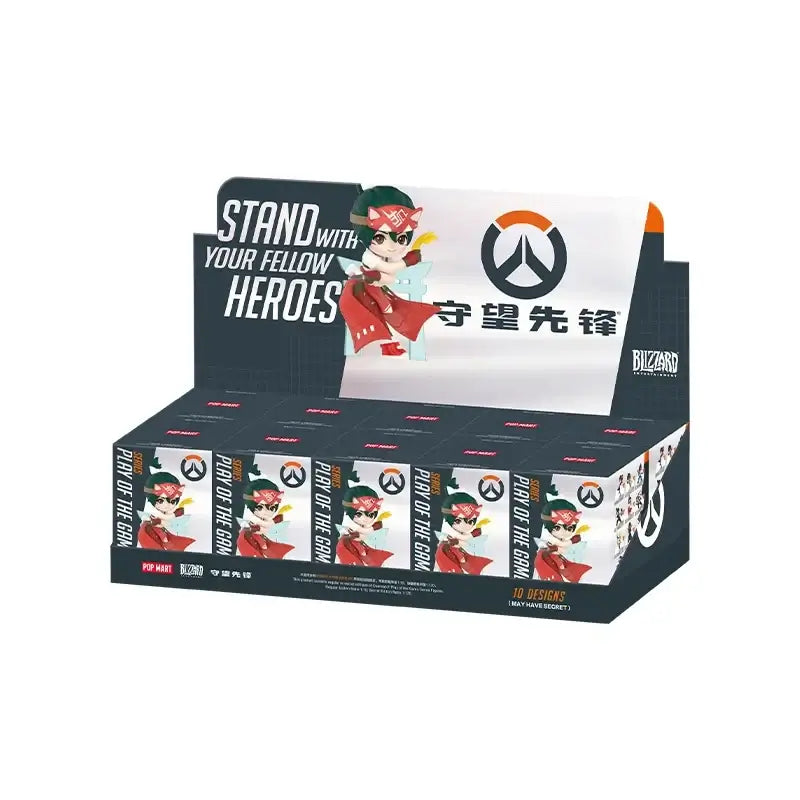 POP MART Overwatch Play of The Game serijos paslaptinga akloji dėžutė – kawaii stiliaus žaislai, dekoratyvinės figūrėlės, namų dekoras, staliniai modeliai-lėlės