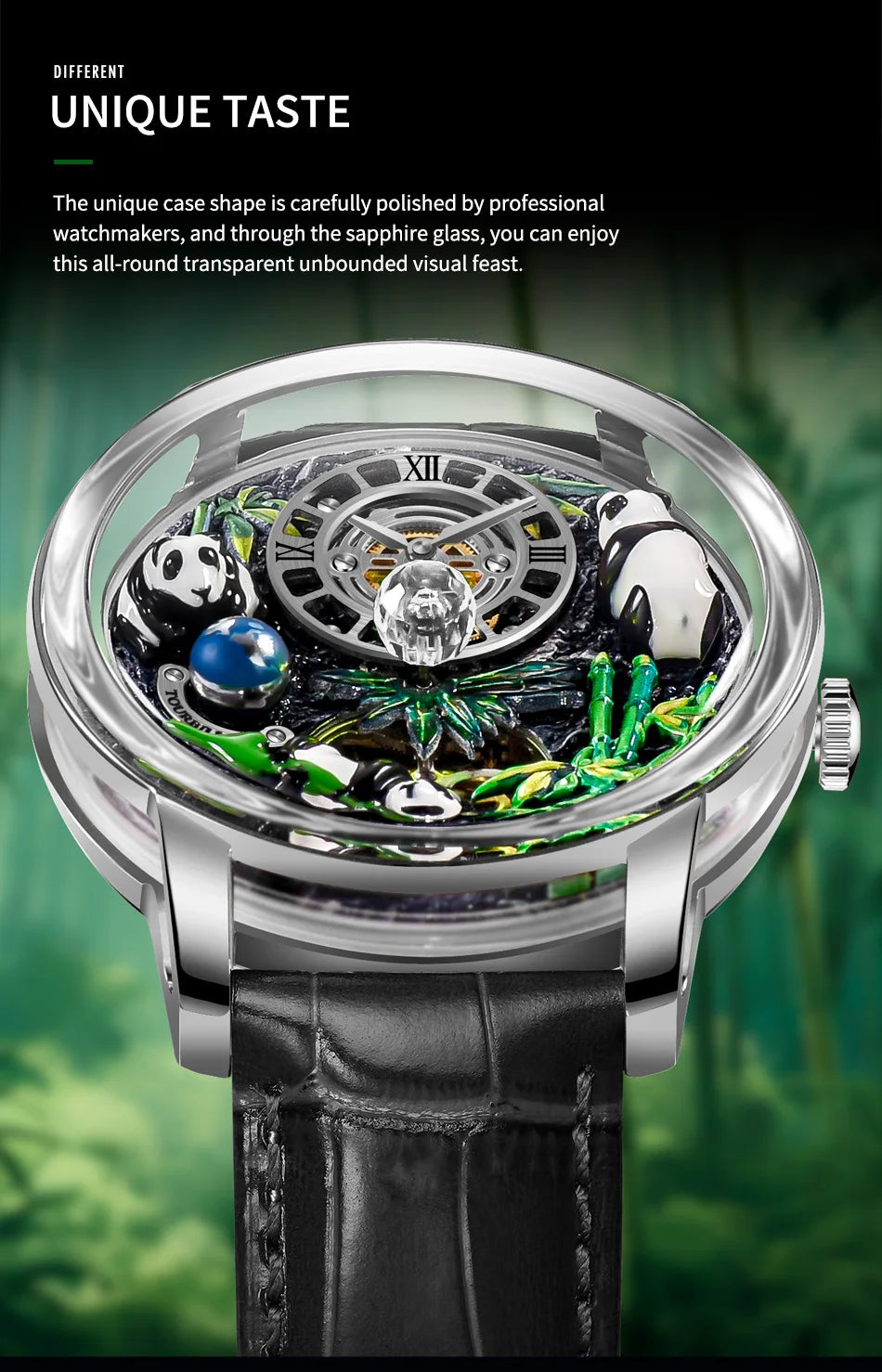 PINDU Panda National Treasure Series Mechanical Watch Men M2791B Movement Sapphire Mirror Waterproof Automatic Mechanical Watch