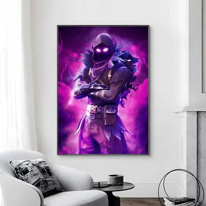 Game-F-F-Fortnites Poster, selbstklebend und wasserfest, ideal für Wohnzimmer, Schlafzimmer und Bar-Dekoration