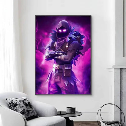 Game-F-F-Fortnites Poster, selbstklebend und wasserfest, ideal für Wohnzimmer, Schlafzimmer und Bar-Dekoration