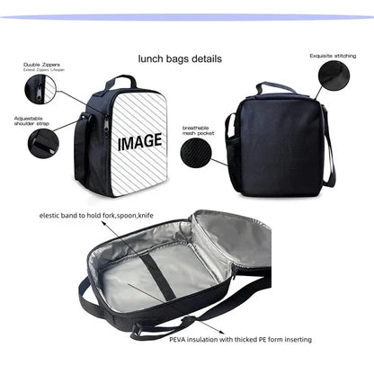 Hot Game Child Insulated Large Fortnite Capacity Bag for Boy Girl Student Outdoor Picnic Reusable Thermal Cooler Lunch Box