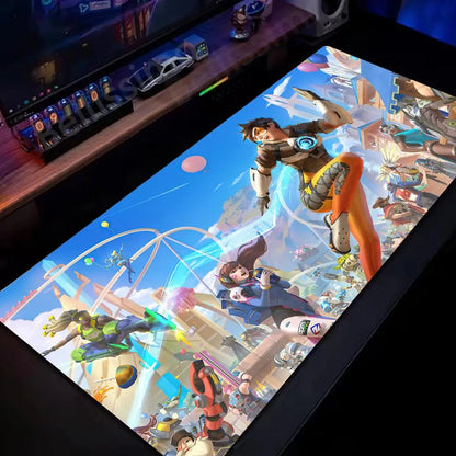 Großes Overwatch-PC-Gaming-Mauspad, süße pinke Tastatur-Erweiterungsmatte, Laptop-Gaming-Zubehör, Schreibtischmatte, Kawaii-HD-Teppich