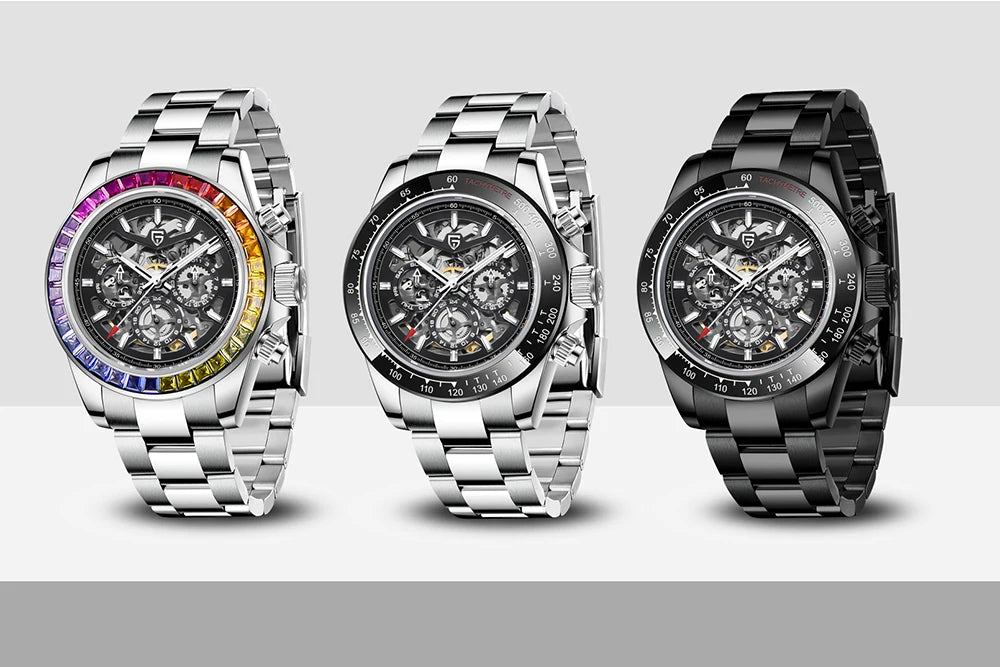 PAGANI DESIGN Men's Automatic Mechanical Watch Stainless Steel Waterproof Sport 10Bar Luxury Casual Watch for Men Reloj Hombre