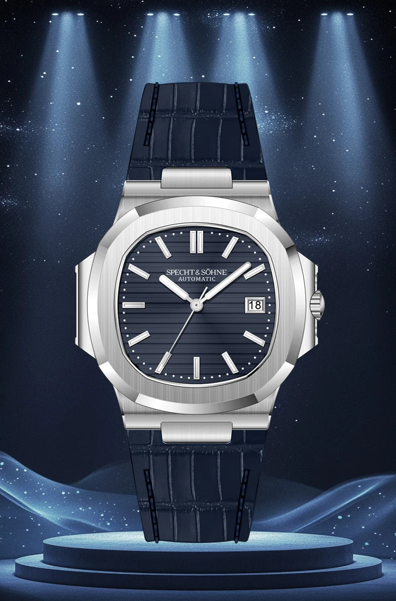 Specht & Sohne New Men's Watch Luxury Blue Sapphire Glass Japan Miyota 8215 Automatic Mechanical Stainless Steel Relogio Masculino