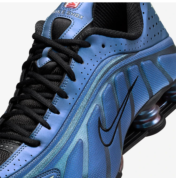 Nike Shox R4 da uomo, scarpe da corsa alla moda con ammortizzazione a cuscino d'aria, modello basso HQ3446-001