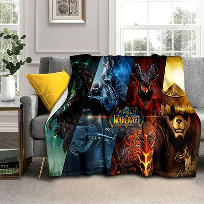 3D World of Warcraft-spil WOW Lich King DH-tæppe, blødt tæppe til hjemmet, soveværelset, sengen, sofaen, picnic, rejser, kontoret og børn
