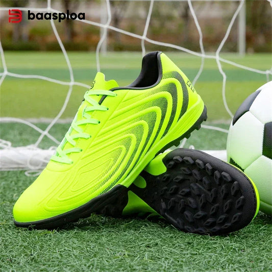 Baasploa Men Professional Soccer Shoes Outdoor Anti-Slip Training Sport Shoes Male Light Leather Football Boots Chuteira Campo