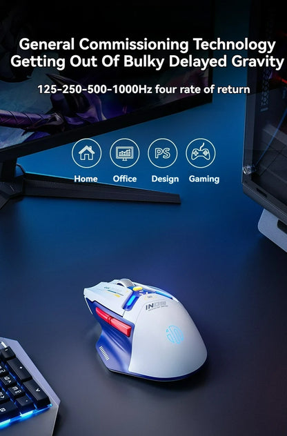 Tri-Mode Connection 10000DPI 2.4G Wireless Bluetooth Gaming Mouse PMW3325 RGB  Light For PC Gaming Laptop and MAC