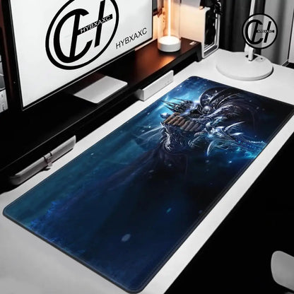 World of Warcraft Lich King-muismat voor pc, HD-anime gamingaccessoires, toetsenbord- en muismat voor laptop, XXL gamekast-bureaumatkleed