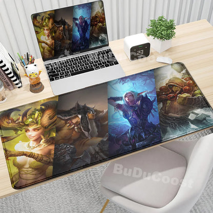 Anime World of Warcraft skrivbordsunderlägg, gamingmusmatta, datortillbehör, XXL, Lock Edge, tangentbord, musmatta, Gamer Mause, kontorsmattor