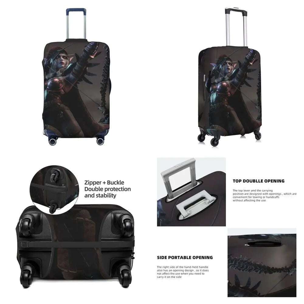 World Of Warcraft Sylvanas Windrunner Suitcase Cover Elastic Business Protector Luggage Supplies Vacation