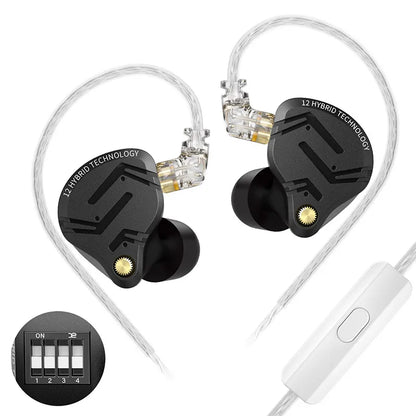 KZ-Écouteurs intra-auriculaires en métal ZS12 PRO X, 1esse + 5BA, HIFI hybride, basse, moniteur, casque, musique, sport, suppression du bruit, casque, nouveauté