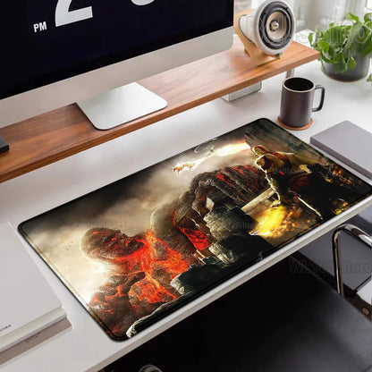 XXL egérpad God of War íróasztali szőnyeg játékos kiegészítők billentyűzet számítógépes egérpad játékosok számára nagy méretű PC-szekrény irodai asztal szőnyeg