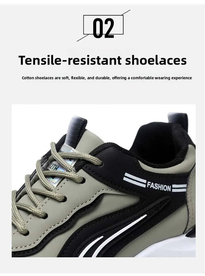 Modne męskie buty sportowe w koreańskim stylu, sznurowane, casualowe, do biegania, wygodne, oddychające, z grubą podeszwą