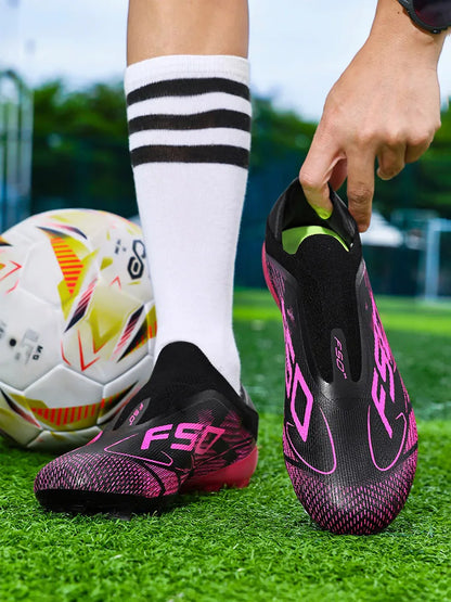 Nouvelles Chaussures de Football pour Hommes Antidérapantes, Crampons de Futsal Intérieur et de Football sur Gazon, Baskets Montantes de Haute Qualité, Meilleures Ventes pour l'Extérieur