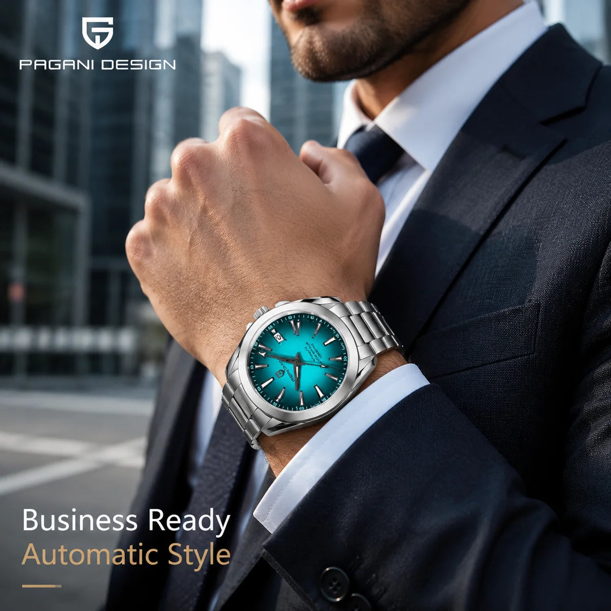 PAGANI DESIGN Luxury Business 40 mm-es férfi mechanikus karóra, csúcsminőségű zafírüveges férfi automata karóra, 100 m-es vízállóság