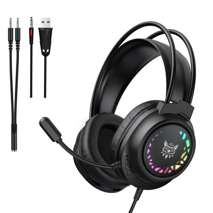 Casque de jeu ONIKUMA X92, filaire, circum-auriculaire, éclairage LED RGB, haut-parleur de 50 mm, micro flexible, basses profondes, son stéréo, pour PC, PS4, Switch, ordinateur portable.
