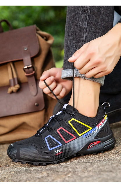 Men Cycling Shoes Outdoor Mountain Cross-Country Cycling Shoes Men Non-Slip Wear-Resistant Cycling Training Shoes Hiking Shoes