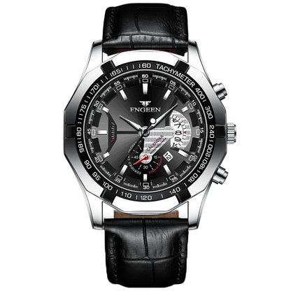 Orologio da polso al quarzo di lusso BINBOND da uomo, luminescente, impermeabile, con datario automatico, in acciaio inossidabile