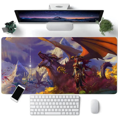 World Of Warcraft Game Mousepad Large Keyboard Desk Mat Gaming Mouse Pad LockEdge Non-slip Mat