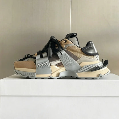 2026 Fashion Women Sneakers Size 35-46 High Quality Platform Sneakers Men Casual Shoes Sports Running Shoes Lace-Up Patchwork