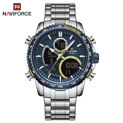 Montre de sport pour homme NAVIFORCE – Montre-bracelet originale de luxe en acier inoxydable, modèle militaire étanche à double affichage