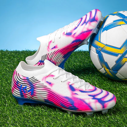 Nouvelles chaussures de football pour hommes, crampons antidérapants, chaussures de sport d'extérieur, chaussures de football ultralégères FG, crampons longs, baskets de match