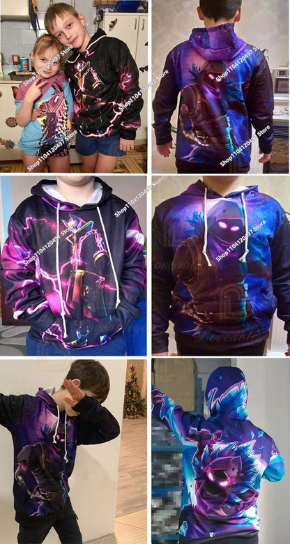 Sudaderas con capucha para niños y niñas Fortnite, sudadera infantil 3D, Battle Royale, sudaderas para hombre, moda de otoño, ropa infantil