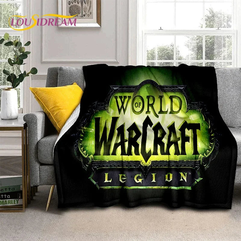 3D World of Warcraft-spil WOW Lich King DH-tæppe, blødt tæppe til hjemmet, soveværelset, sengen, sofaen, picnic, rejser, kontoret og børn