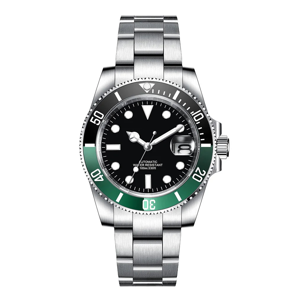 Customized Logo Men's Mechanical Automatic Wristwatch NH35 Movement 40mm Dial 100M Waterproof Sapphire Glass DIY Corgeut