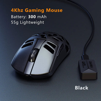 DAREU Al-mg Tri-mode 8Khz PBT bezdrátová herní myš s rychlým nabíjením PAW3950 30000 DPI, lehká, pro PC hráče