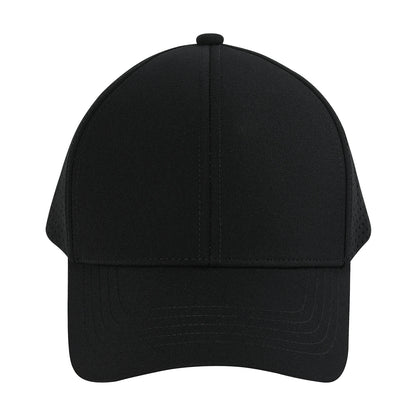 VOBOOM Șapcă de baseball pentru bărbați, cu uscare rapidă, din plasă tăiată cu laser, cu bor curbat, tip snapback, pentru alergare în aer liber și călătorii, negru