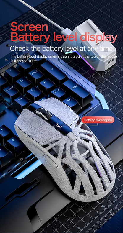 SMAILWOLF M8 Wireless Bluetooth Tri-Mode Mouse Lightweight PAW3311 Gaming RGB Magnetic Charging 12000dpi Gaming Mouse