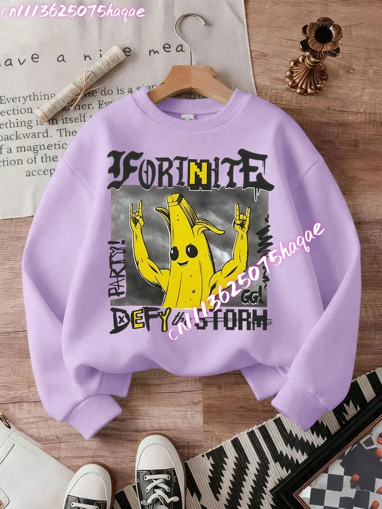 Neuer Fortnite-Kinder-Sweatshirt-Hoodie mit Cartoon-Spielcharakter-Print, lässiges Oberteil für Herbst und Winter, Baby- und Jungenbekleidung