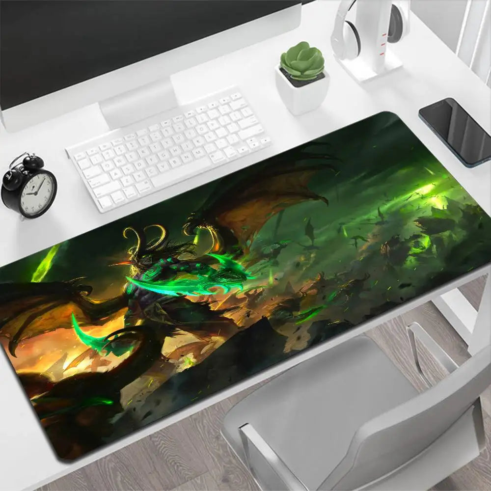 World of Warcraft Illidan Large Mouse Pad Gaming Mouse Pad PC Gamer Computer Mouse Mat Big Mousepad XXL Carpet Keyboard Desk Mat