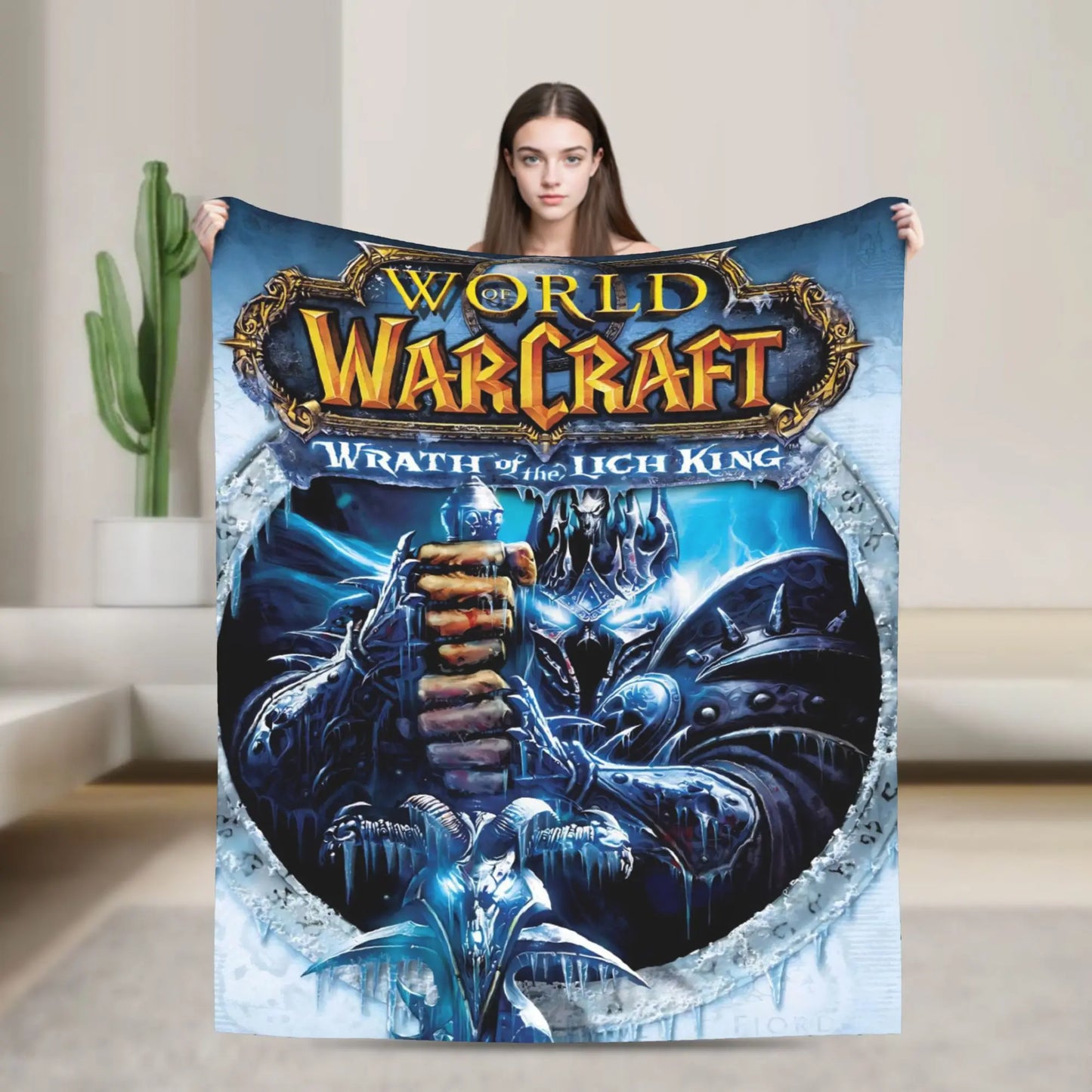 WOW World of Warcraft Arthas Retro Game Soft Blankets Travel Plush Throw Blanket Pattern Bedroom Flannel Bedspread Sofa Cover