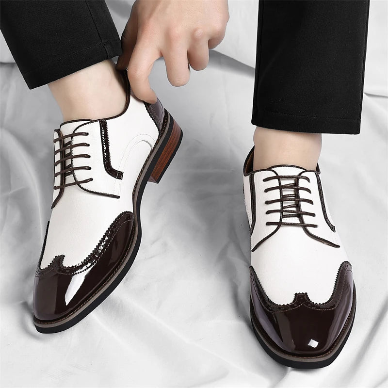 PU Leather Men's Oxford Shoes Heighten Formal Casual Shoes Business Male Suit Shoes New Design Derby Footwear Walking Sneakers