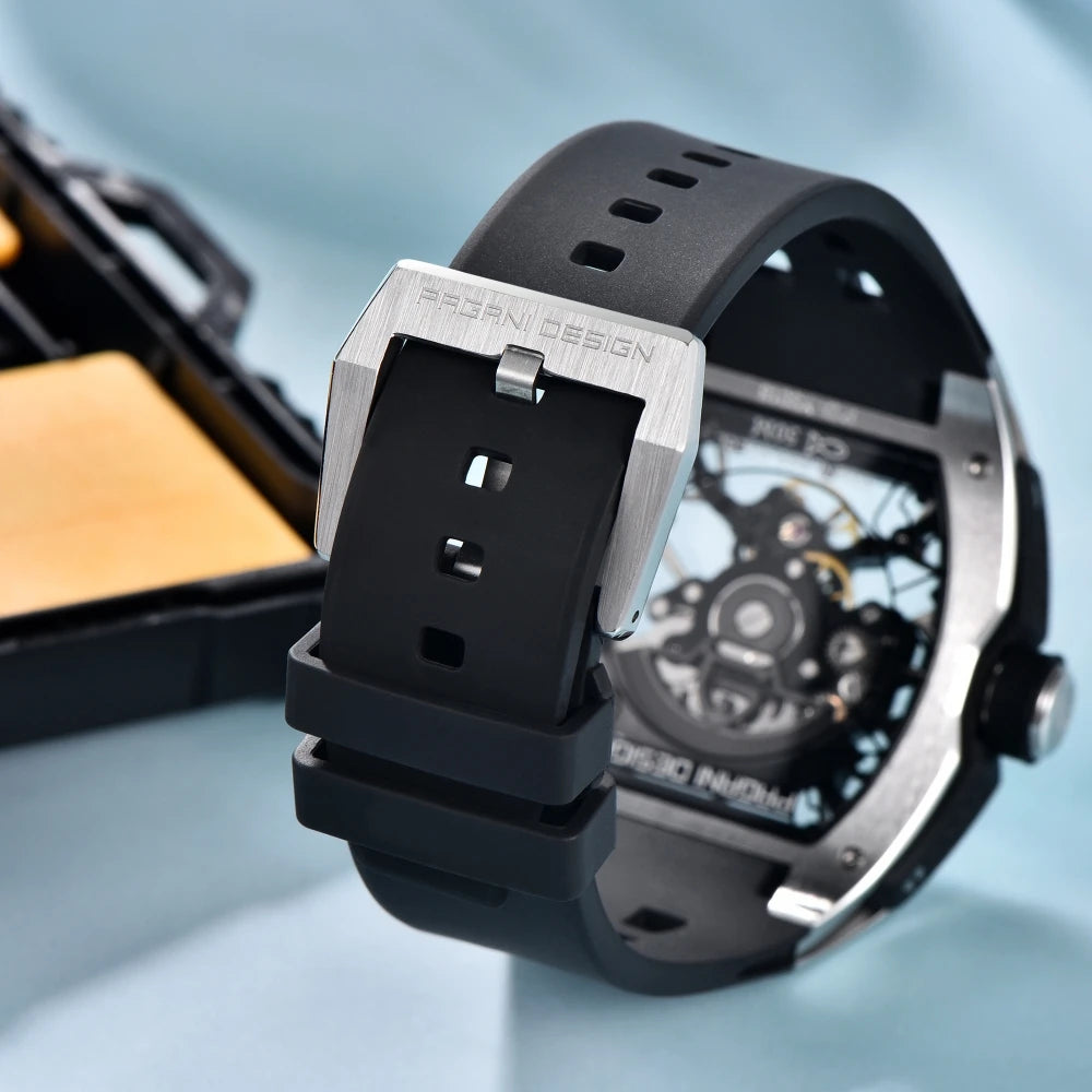 PAGANI DESIGN 42 mm-es új Alien modell, átlátszó hátlapos, átlátszó szerkezetű luxus férfi karóra, zafírüveges, automata férfi karóra